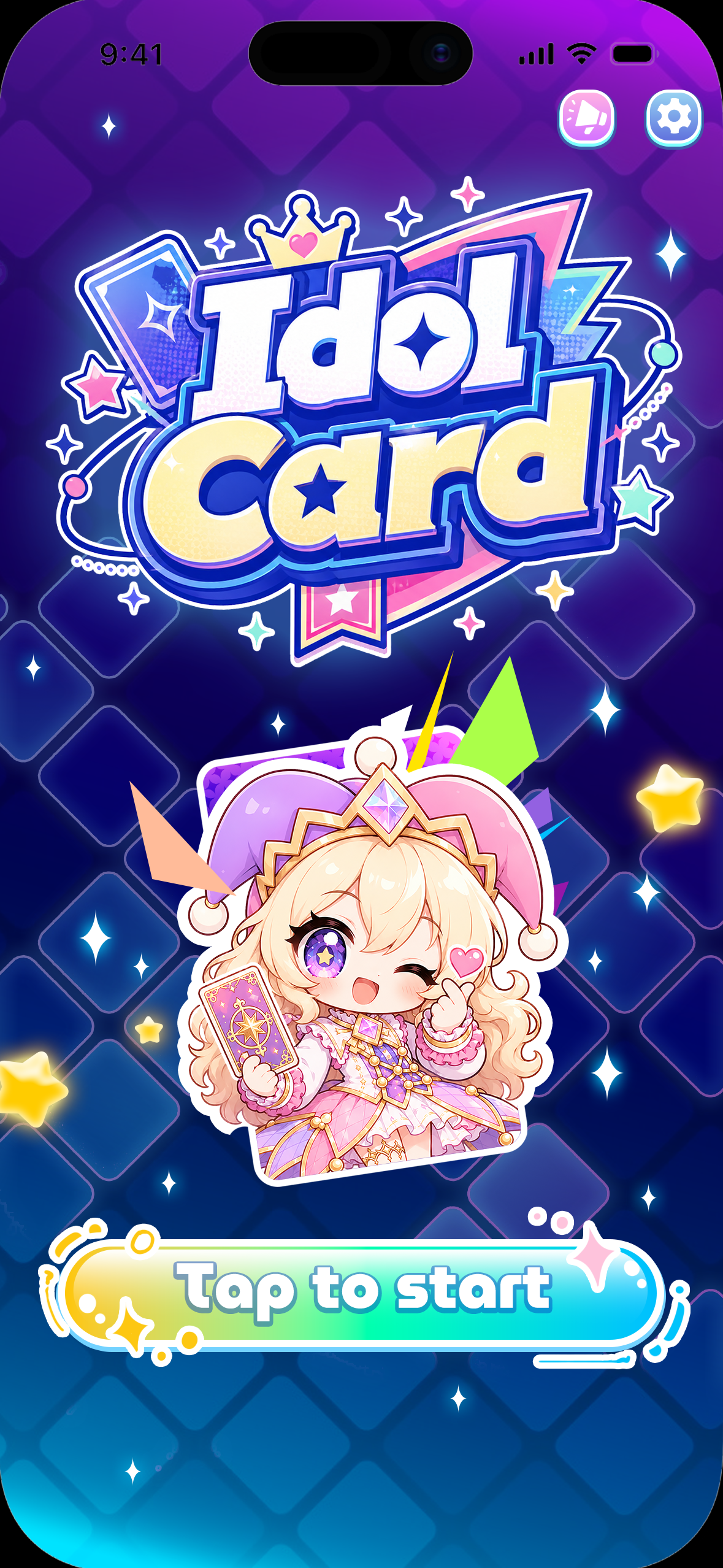 Idol Card start screen